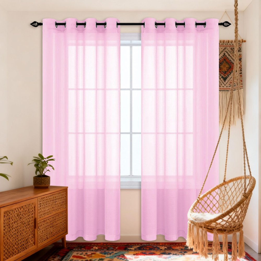 LISANSAN Sheer Curtain 260 x 305 cm, Pink