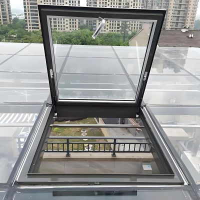 1-Piece Adjustable Aluminum Roof Access Hatch for Attic and Conservatory, 55 x 65 cm