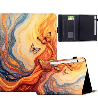 DayQiQiPu Case for Samsung Galaxy Tab S9 SM-X710/X716B (11-inch), PU Leather Folio with Stand and Wallet, Auto Sleep/Wake Cover, Pattern Series 04