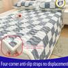 Soft Quilted Mattress Protector with Pillowcases, Green, 120 x 200 cm view 3