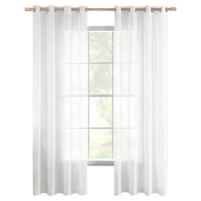 LIUYANYAN Sheer Voile Curtain with Grommets, 160 x 300 cm, White