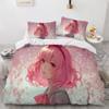 Japanese Anime Bedding Set 135 x 200 cm, 3-Piece Manga Girl Duvet Cover Set view 1
