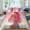 Japanese Anime Bedding Set 135 x 200 cm, 3-Piece Manga Girl Duvet Cover Set view 2