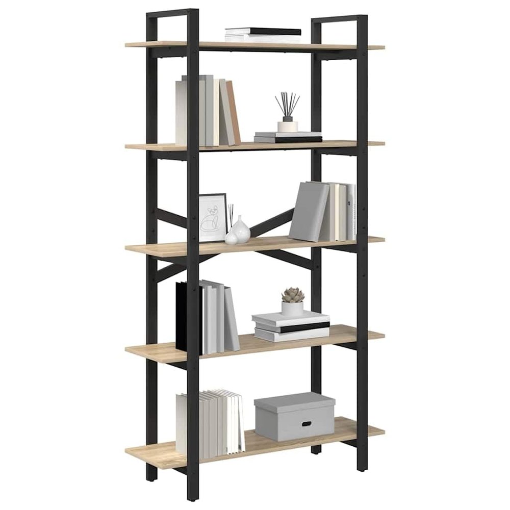 vidaXL 5-Tier Bookshelf 100 x 33.5 x 178 cm Engineered Wood