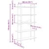 vidaXL 5-Tier Bookshelf 100 x 33.5 x 178 cm Engineered Wood view 3