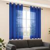 ZHIQXUE Sheer Curtains 660 x 165 cm, Light-Filtering Curtains with Grommets, Dark Blue view 1