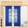ZHIQXUE Sheer Curtains 660 x 165 cm, Light-Filtering Curtains with Grommets, Dark Blue view 2