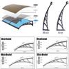 Front Door Awning, 60 x 110 cm, Gray Panel with Blue PC Brackets view 3