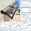 Front Door Awning, 60 x 110 cm, Gray Panel with Blue PC Brackets view 4