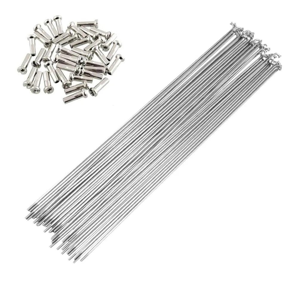Yvxotrxnk 36-Piece 14G Stainless Steel Bicycle Spokes & Nipples, 305 mm