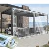 CAQXAQP Transparent PVC Tarp with Eyelets, 3.7 x 9 m, Waterproof and Tear-Resistant, 420 g/m² view 1