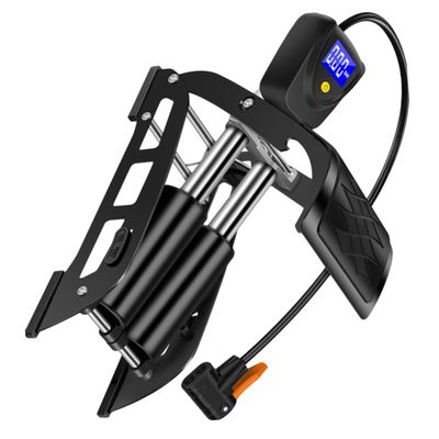 JOINPAYA Small Foot Pump with Digital Display for Bicycles and Cars, Black