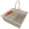 PRIMAGRAN Granite Sink for 60 cm+ Base Cabinets with Kitchen Faucet, 56 x 53 cm view 1