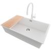 PRIMAGRAN London 80 Undermount Sink for 80 cm+ Cabinet with Kitchen Faucet, 76 x 47 cm view 1