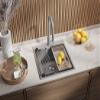 PRIMAGRAN Granite Sink for 50 cm+ Base Cabinets with Kitchen Faucet, 48 x 50 cm view 2