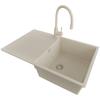 PRIMAGRAN Granite Sink for 50 cm+ Base Cabinets + Kitchen Faucet, 78 x 50 cm view 1