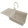 PRIMAGRAN Granite Sink for 60 cm+ Base Cabinet with Kitchen Faucet, 90 x 50 cm view 1