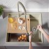 PRIMAGRAN Granite Sink for 80 cm+ Base Cabinets with Kitchen Faucet, 78 x 53 cm view 3