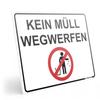 PRINTIMA "No Littering" Sign, 40 x 30 cm, PVC with Mounting Anchors view 1
