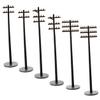 6-Piece Miniature ABS Telegraph Pole Set, Black, 1:42 Scale view 4