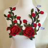 2-Piece Embroidered Floral Patches for Clothing, Orange view 2