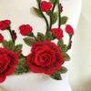 2-Piece Embroidered Floral Patches for Clothing, Orange view 3