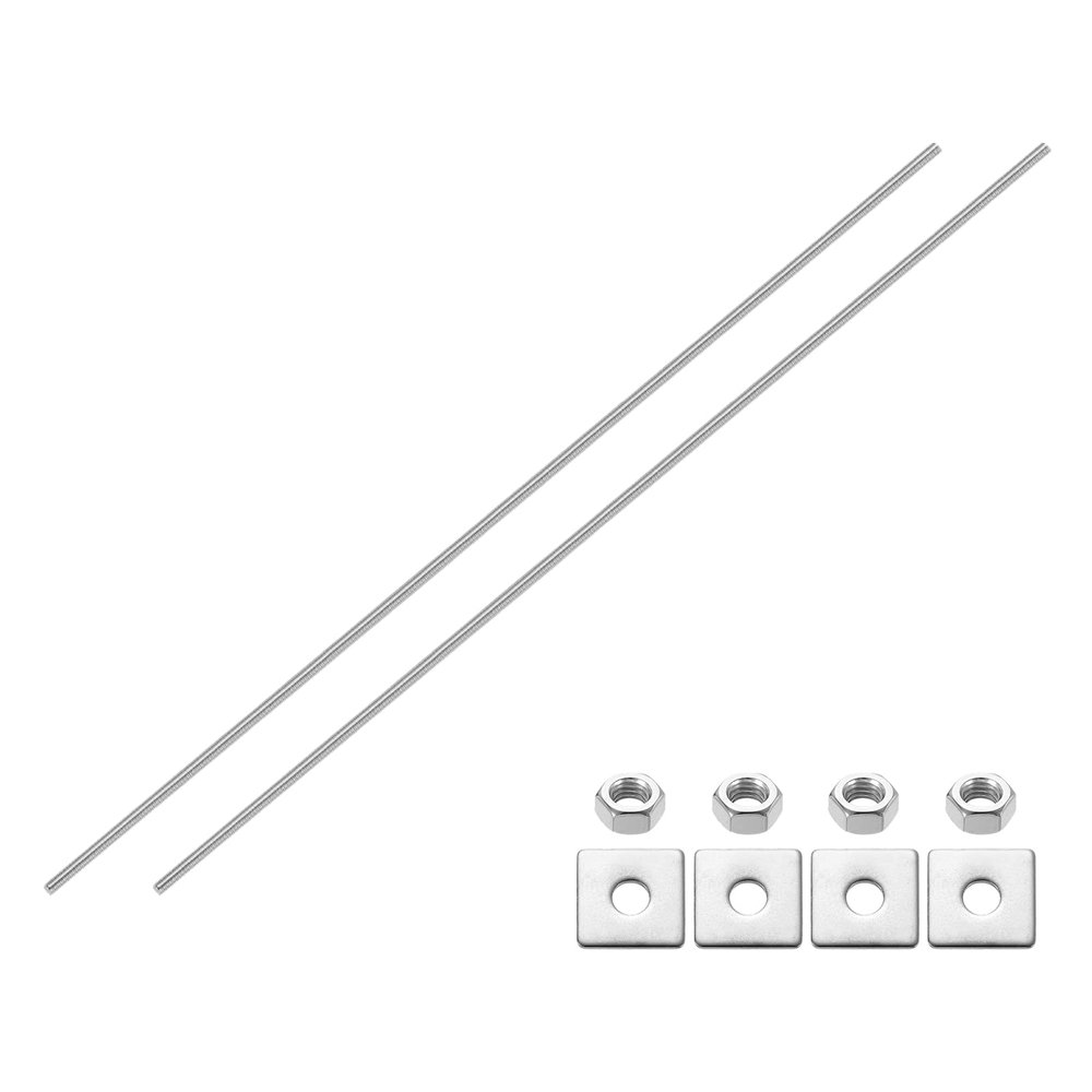 QUARKZMAN 2-Pack Fully Threaded Rods, M8 x 500 mm, Silver