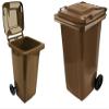 MAT-COMPANY 120 L Trash Can with Lid and Wheels, Brown view 2