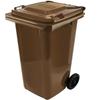 MAT-COMPANY 120 L Trash Can with Lid and Wheels, Brown view 3