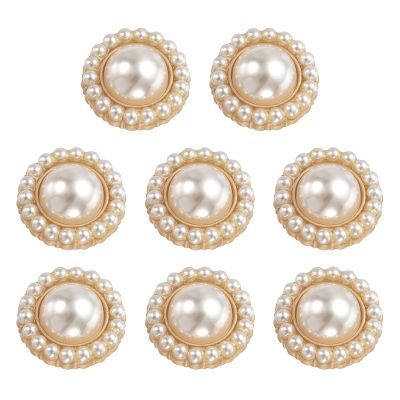 QUARKZMAN 8-Piece 20 mm Gold Pearl Metal Buttons