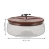 TOYANDONA Glass Salad Bowl with Wooden Lid, 1200 ml view 2