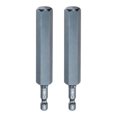 QUARKZMAN 2-Piece 14 mm Hex Socket Bit Set, 100 mm, 1/4 in. Hex Shank