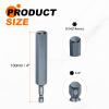 QUARKZMAN 2-Piece 14 mm Hex Socket Bit Set, 100 mm, 1/4 in. Hex Shank view 2