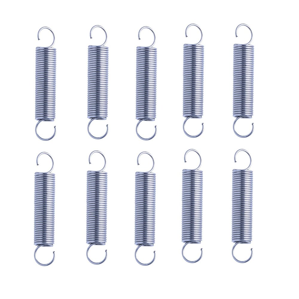 Extension Springs, 10-Pack, 0.3 mm Wire, 3 mm OD, 1050 mm Length, Double Hooks