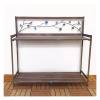 Outdoor Planting Bench, Metal Garden Table with 2 Tiers, Open Planting Shelf, Brown, 126.5 x 45 x 115.5 cm view 1