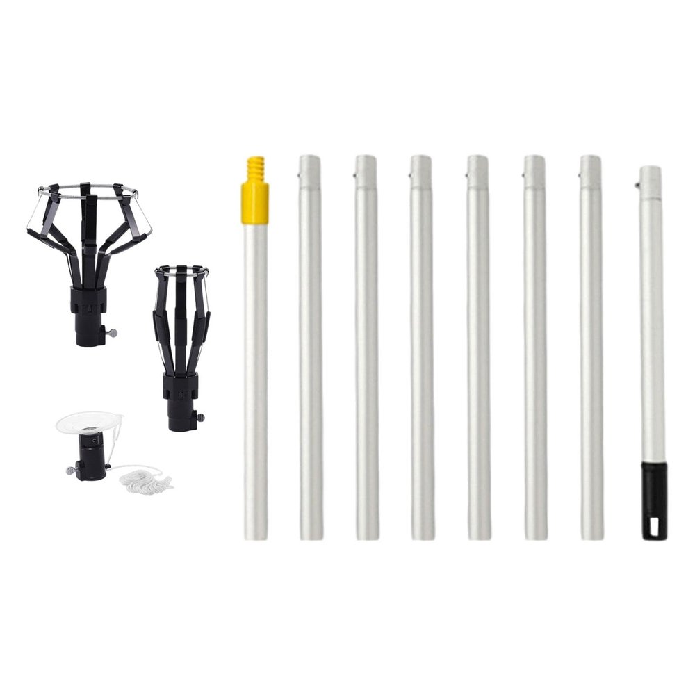 Fonowx Bulb Changer with 2 Holders and Suction Cup, Telescopic Pole up to 3.1 m