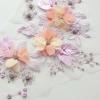 Mesh Embroidered Floral Rhinestone Appliqué Sticker for Wedding Dresses and Clothing (Purple) view 4