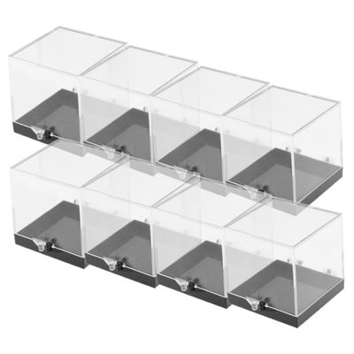 Transparent Square Plastic Display Boxes, 8-Piece Set