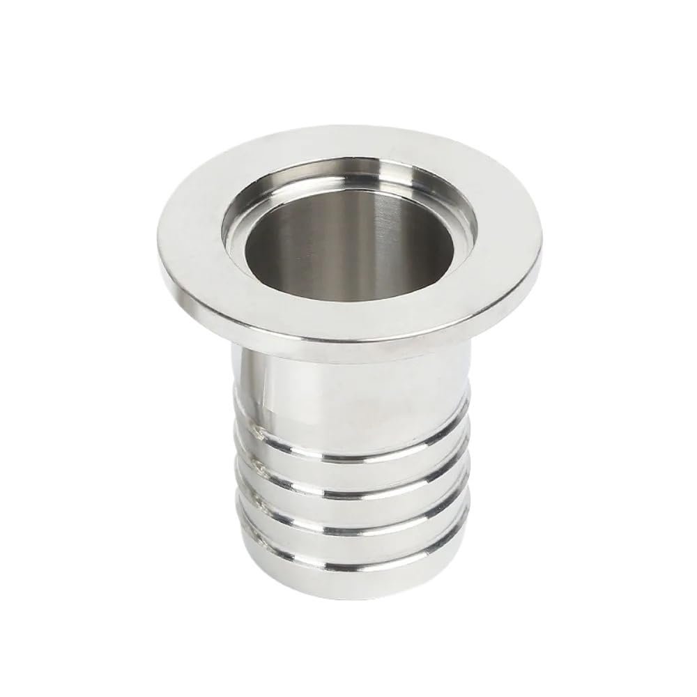 HBGNZU 1pc Hose Barb KF 10/16/25/40/50 Clamp 304 Stainless Steel Sanitary Vacuum Fitting for Home Brewing (8 mm, KF40, 55 mm Ferrule)