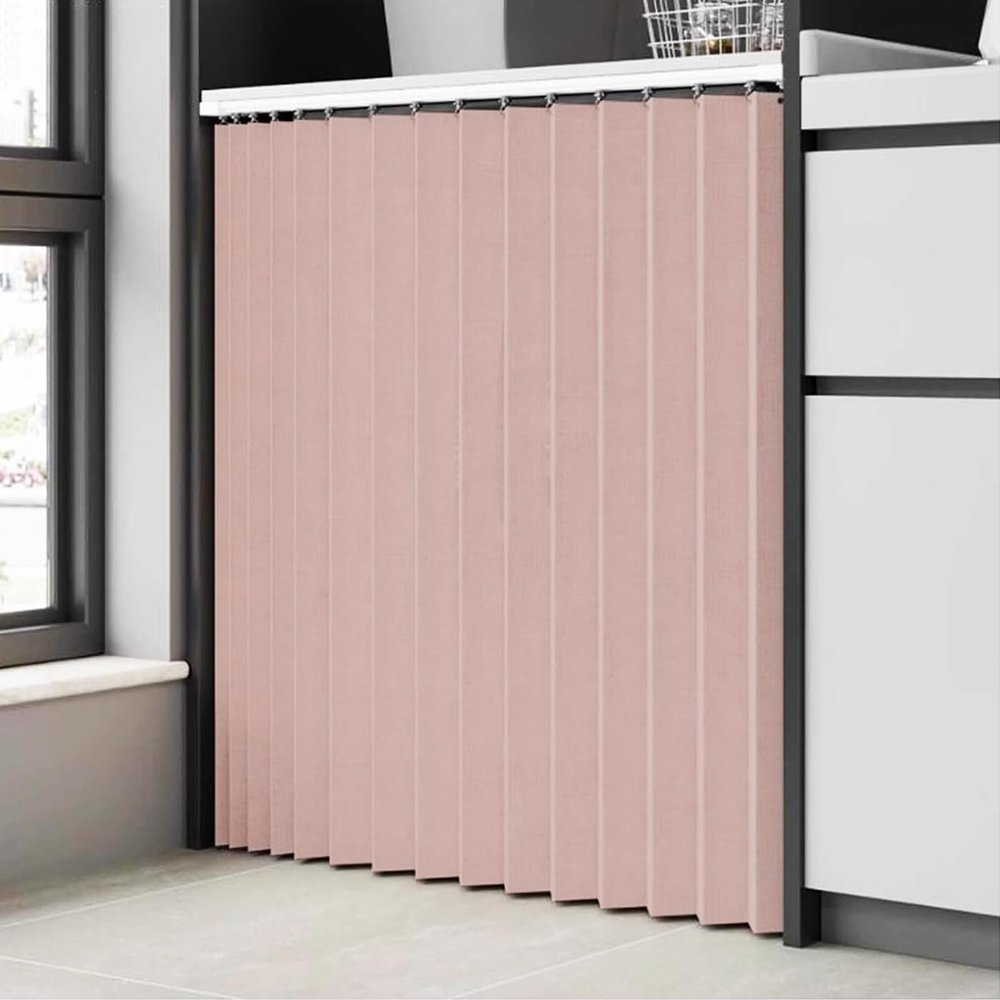 Made-to-Measure Self-Adhesive Dustproof Curtains for Wardrobes, Kitchens and Storage Rooms - Pink - W120 x H90 cm