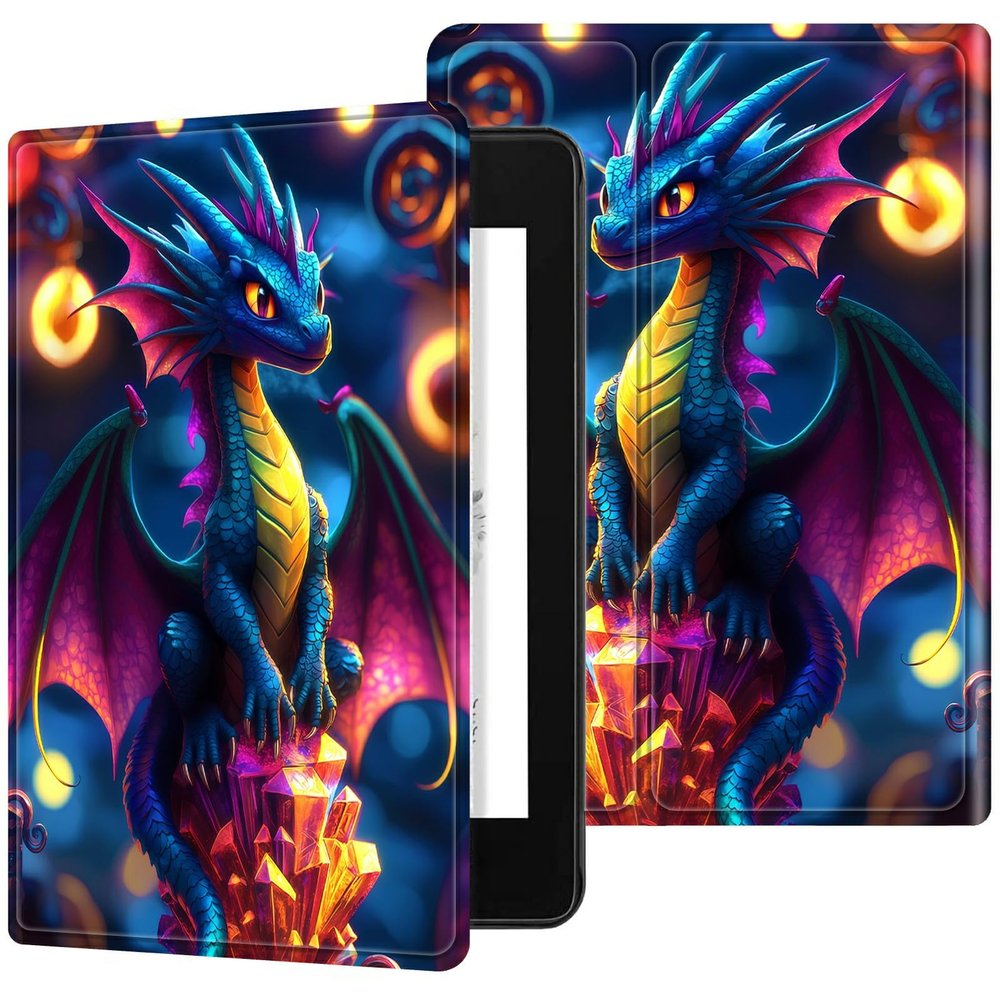 RWUTYTIUL Protective Case for Kindle Paperwhite 6.8-inch, Blue Dragon