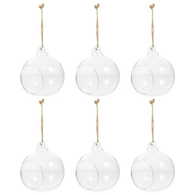 Hanging Glass Vases with Rope, 6 Pieces