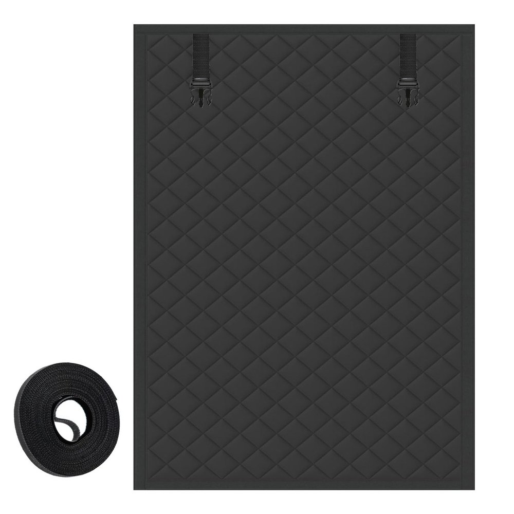 Roll-Up Window Insulation Curtain, 50–200 cm, Cotton, Black, 185 × 85 cm