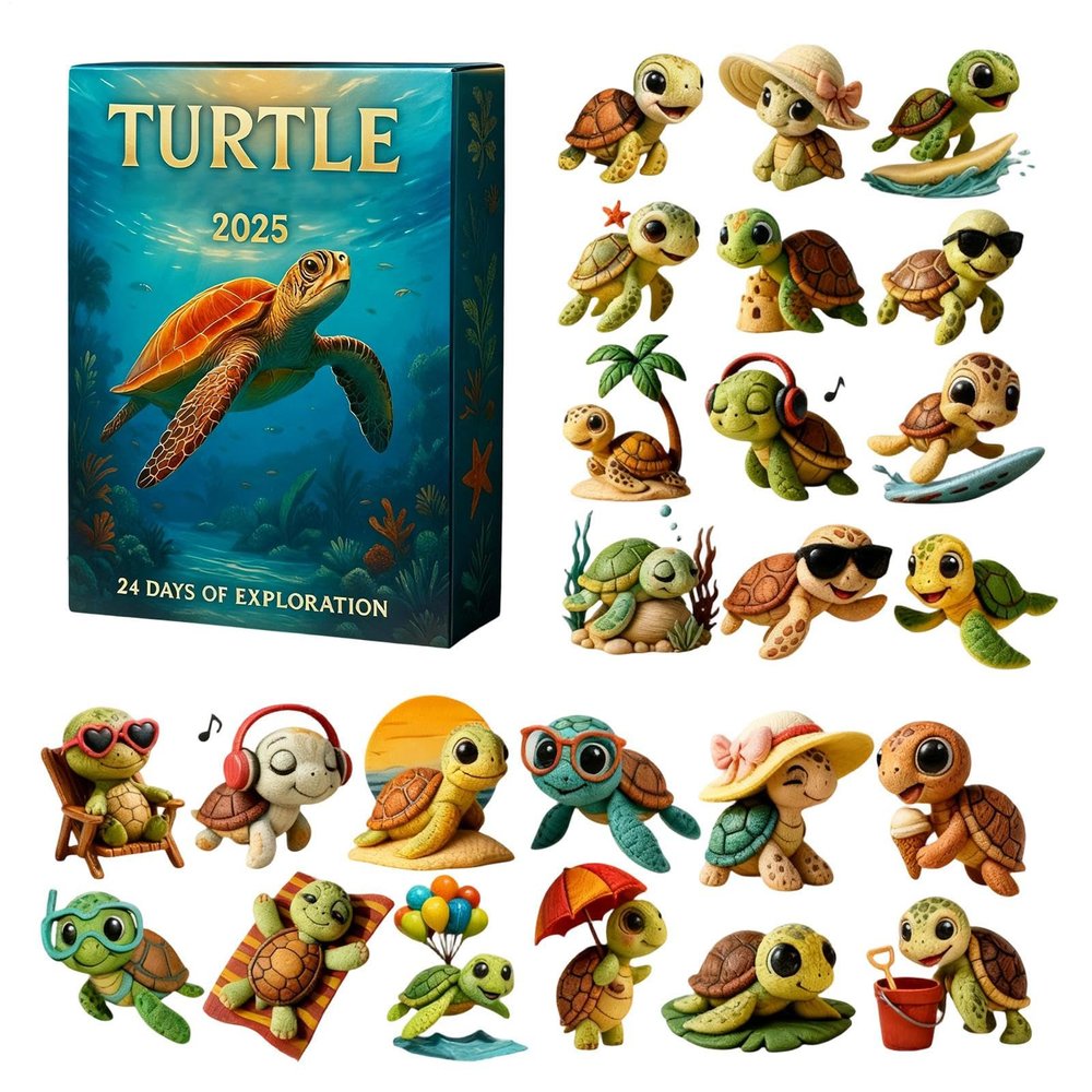 2025 2D Acrylic Turtle Ornament Advent Calendar