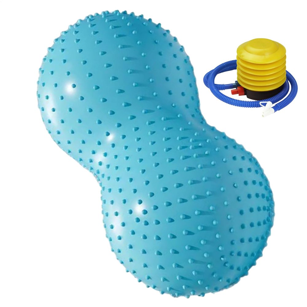 Exercise Fitness Ball, 45 x 90 cm, Peanut Shape, Balance Tool with Air Pump
