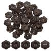QUARKZMAN 50-Piece 15 mm Dark Brown Wooden Flower Buttons view 1