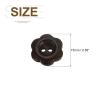 QUARKZMAN 50-Piece 15 mm Dark Brown Wooden Flower Buttons view 2