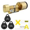 EVVA AirKey Starter Set – Digital Knob Cylinder, Polished Brass, 36/66K view 1