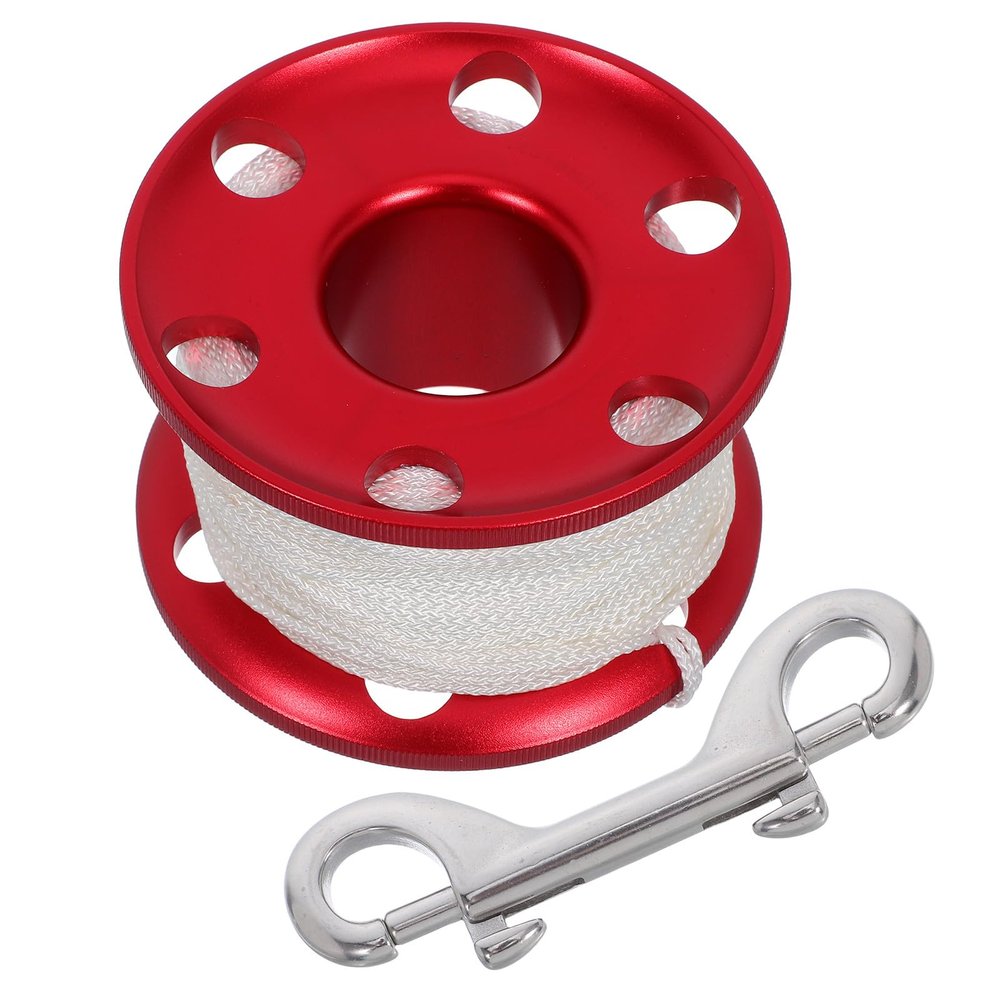 GRIRIW Dive Reel with Thumb Stopper, Lightweight Aluminum Alloy Finger Spool, Anti-Tangle Design, Integrated Line and Hook, and Floating Marker