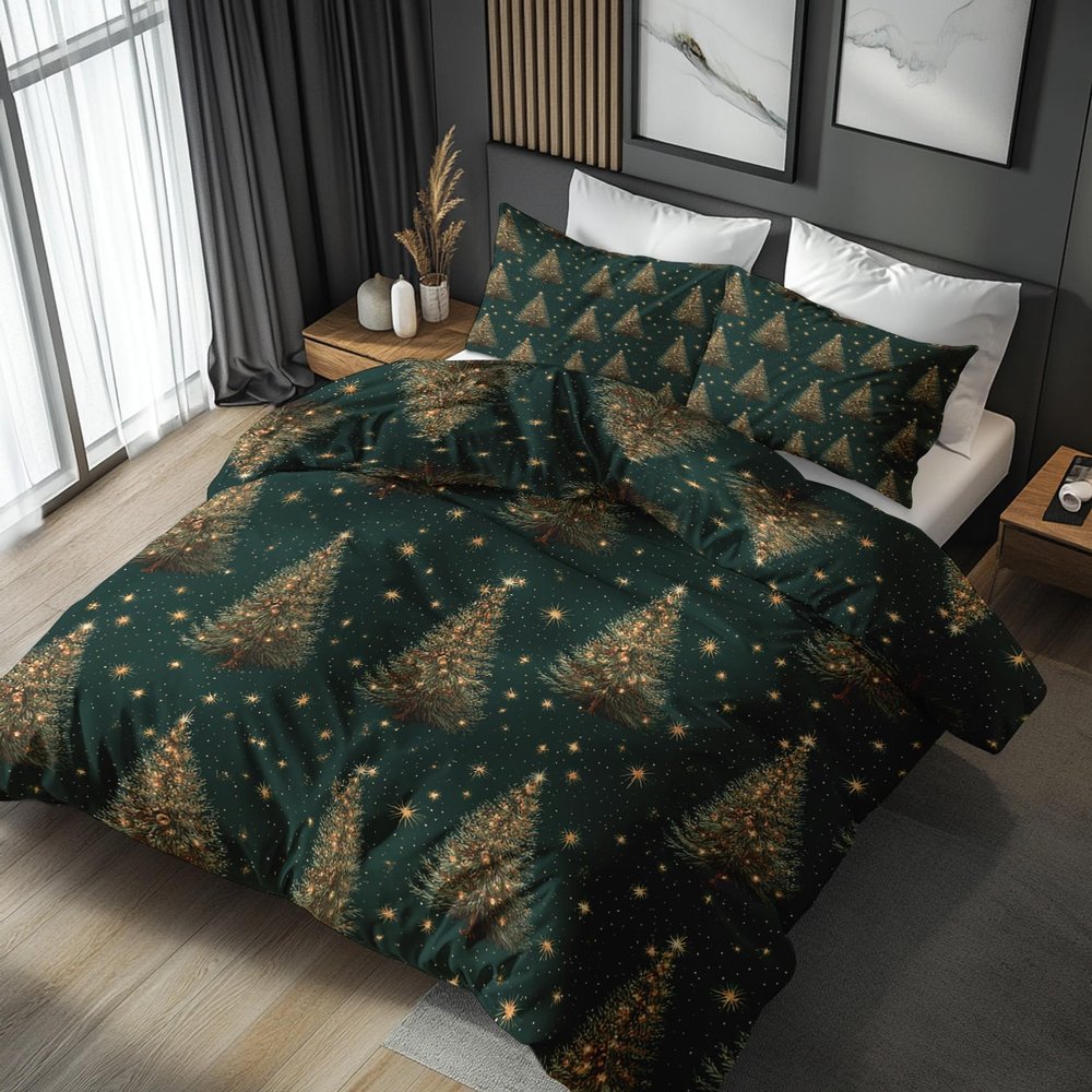 Generic Christmas Tree Reversible Bedding Set 200 x 200 cm, 3-Piece